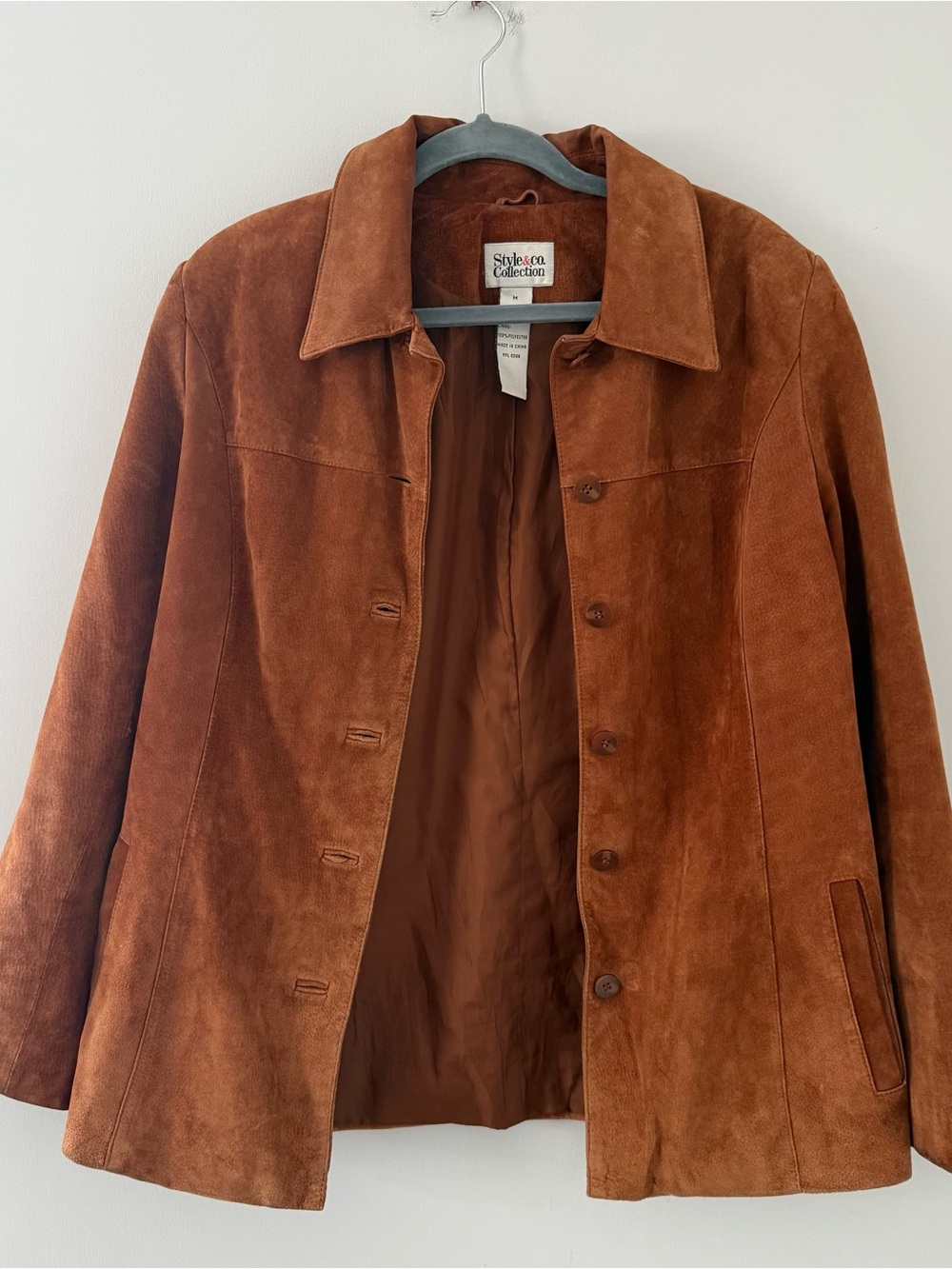 Vintage Style & Co. Collection Women's Chestnut Brown Suede Button Jacket